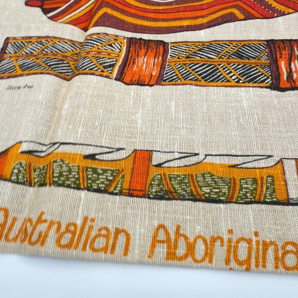 Heil Aboriginal Art Australia 100% Pure Linen Kitchen Tea Towel Flax 18x30 - Picture 8 of 16